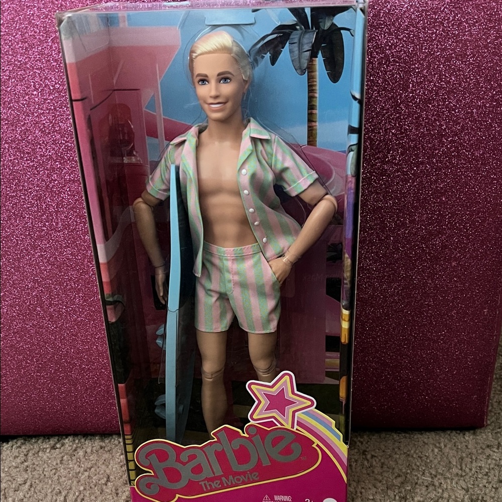Barbie Ken Doll in Pink and Green Stripes